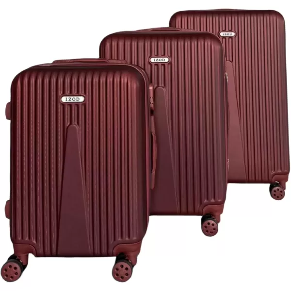 IZOD ABS Hard Shell Expandable Luggage Set - Durable ABS Hard Shell Construction - Double Water-Resistant Nylon Coil – Versatile Sizes 28", 24", 20" - 3-Piece Spinner Luggage Set 