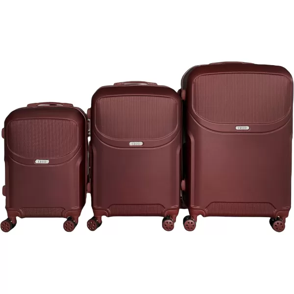 IZOD ABS Hard Shell Expandable Luggage Set - Durable ABS Hard Shell Construction - Double Water-Resistant Nylon Coil – Versatile Sizes 28", 24", 20" - 3-Piece Spinner Luggage Set 