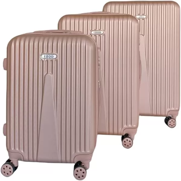 IZOD ABS Hard Shell Expandable Luggage Set - Durable ABS Hard Shell Construction - Double Water-Resistant Nylon Coil – Versatile Sizes 28", 24", 20" - 3-Piece Spinner Luggage Set 