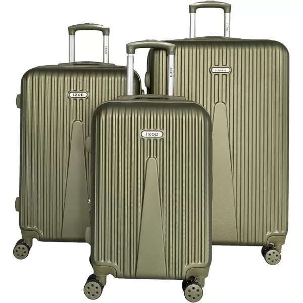 IZOD ABS Hard Shell Expandable Luggage Set - Durable ABS Hard Shell Construction - Double Water-Resistant Nylon Coil – Versatile Sizes 28", 24", 20" - 3-Piece Spinner Luggage Set 