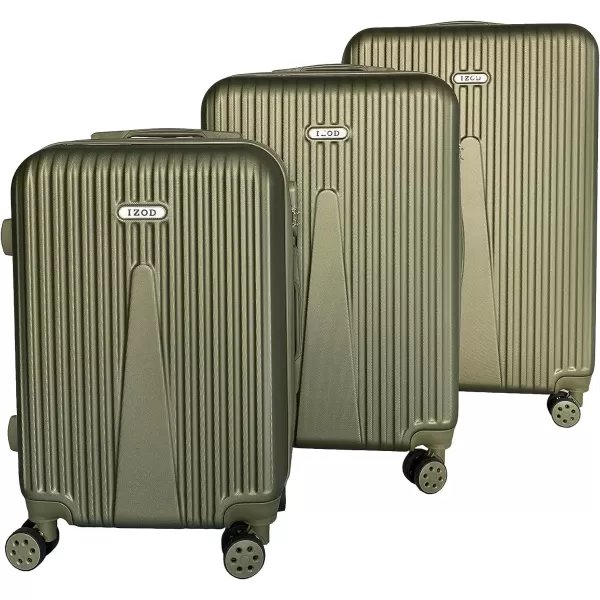 IZOD ABS Hard Shell Expandable Luggage Set - Durable ABS Hard Shell Construction - Double Water-Resistant Nylon Coil – Versatile Sizes 28", 24", 20" - 3-Piece Spinner Luggage Set 