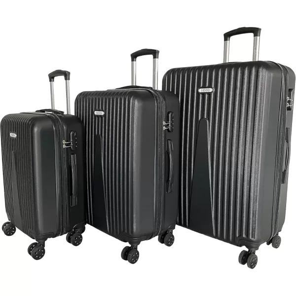 IZOD ABS Hard Shell Expandable Luggage Set - Durable ABS Hard Shell Construction - Double Water-Resistant Nylon Coil – Versatile Sizes 28", 24", 20" - 3-Piece Spinner Luggage Set 