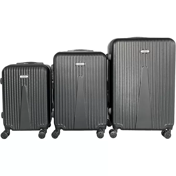 IZOD ABS Hard Shell Expandable Luggage Set - Durable ABS Hard Shell Construction - Double Water-Resistant Nylon Coil – Versatile Sizes 28", 24", 20" - 3-Piece Spinner Luggage Set 