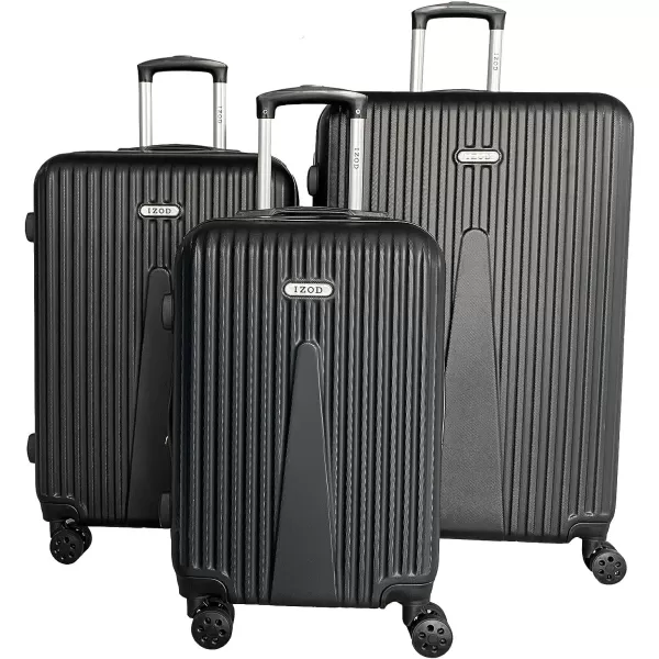 IZOD ABS Hard Shell Expandable Luggage Set - Durable ABS Hard Shell Construction - Double Water-Resistant Nylon Coil – Versatile Sizes 28", 24", 20" - 3-Piece Spinner Luggage Set 