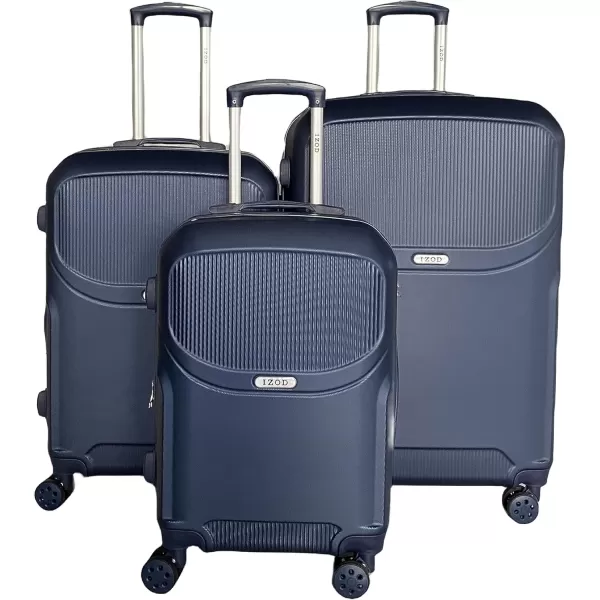 IZOD ABS Hard Shell Expandable Luggage Set - Durable ABS Hard Shell Construction - Double Water-Resistant Nylon Coil – Versatile Sizes 28", 24", 20" - 3-Piece Spinner Luggage Set 