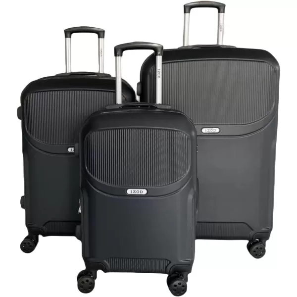IZOD ABS Hard Shell Expandable Luggage Set - Durable ABS Hard Shell Construction - Double Water-Resistant Nylon Coil – Versatile Sizes 28", 24", 20" - 3-Piece Spinner Luggage Set 