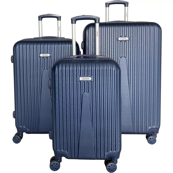 IZOD ABS Hard Shell Expandable Luggage Set - Durable ABS Hard Shell Construction - Double Water-Resistant Nylon Coil – Versatile Sizes 28", 24", 20" - 3-Piece Spinner Luggage Set 