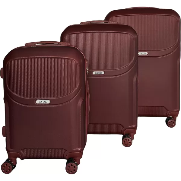IZOD ABS Hard Shell Expandable Luggage Set - Durable ABS Hard Shell Construction - Double Water-Resistant Nylon Coil – Versatile Sizes 28", 24", 20" - 3-Piece Spinner Luggage Set 