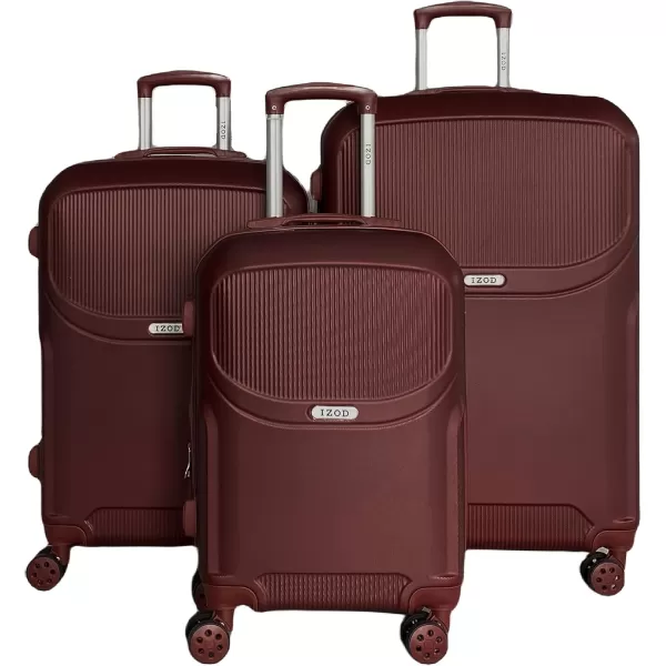 IZOD ABS Hard Shell Expandable Luggage Set - Durable ABS Hard Shell Construction - Double Water-Resistant Nylon Coil – Versatile Sizes 28", 24", 20" - 3-Piece Spinner Luggage Set 