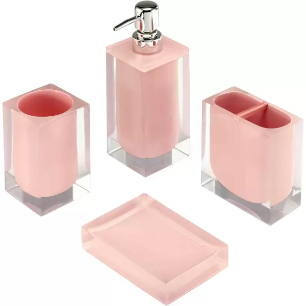 IZOD Accessories Resin Bathroom Essentials, 2pc Bath Set, Pink