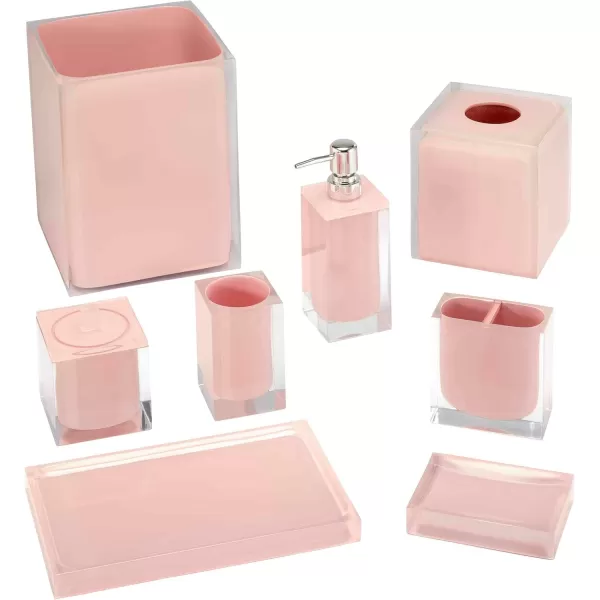 IZOD Accessories Resin Bathroom Essentials, Wastebasket, Pink