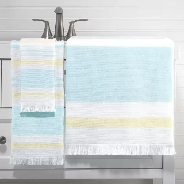 IZOD - Bath Towels, Soft &amp; Absorbent Cotton, Striped Bathroom Decor, Dorm Room Essentials, Set of 2 