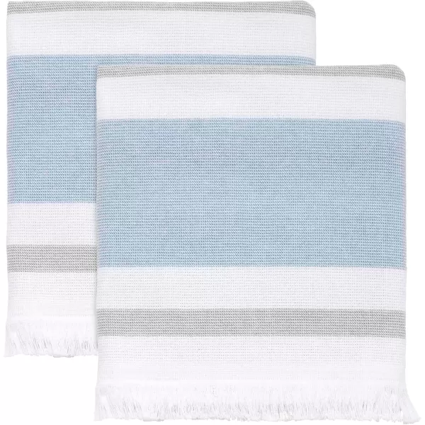 IZOD - Bath Towels, Soft &amp; Absorbent Cotton, Striped Bathroom Decor, Dorm Room Essentials, Set of 2 