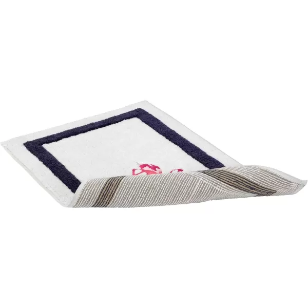 IZOD Bathroom Accessories Flamingo Collection, Bath Rug , White)