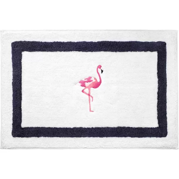IZOD Bathroom Accessories Flamingo Collection, Bath Rug , White)
