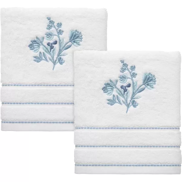IZOD Bathroom Accessories Mystic Collection, 2pc Fingertip Towels, White