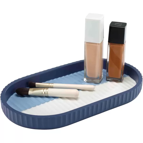 IZOD - Bathroom Set, 2pc Countertop Accessories, Striped Resin Toothbrush Holder &amp; Lotion Pump, Dorm Room Essentials 