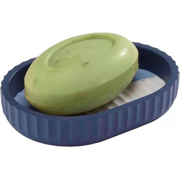 IZOD - Bathroom Set, 2pc Countertop Accessories, Striped Resin Toothbrush Holder &amp; Lotion Pump, Dorm Room Essentials 