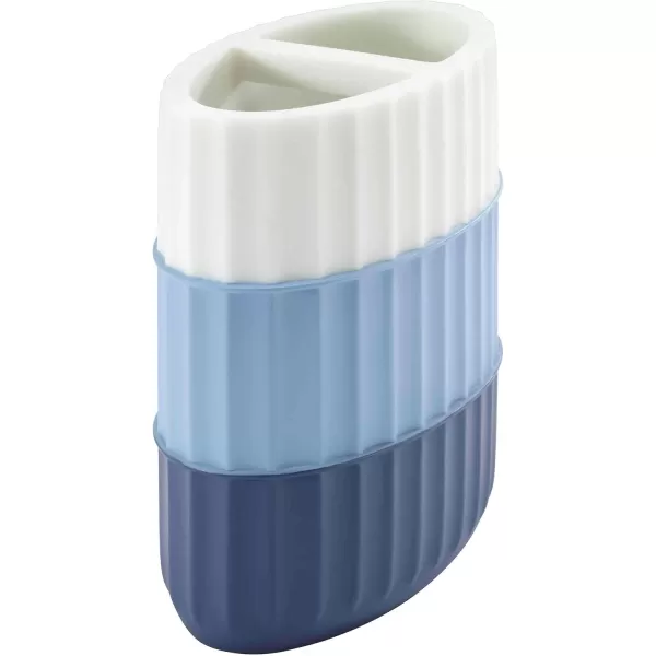 IZOD - Bathroom Set, 2pc Countertop Accessories, Striped Resin Toothbrush Holder &amp; Lotion Pump, Dorm Room Essentials 