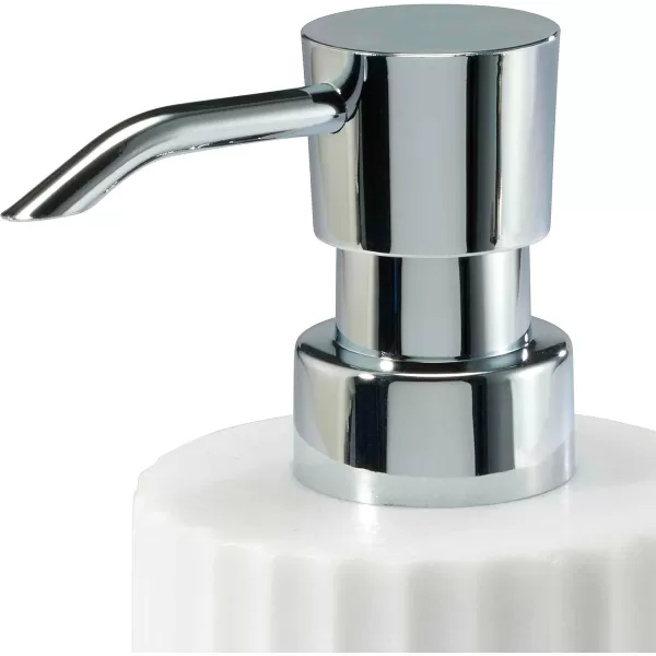 IZOD - Bathroom Set, 2pc Countertop Accessories, Striped Resin Toothbrush Holder &amp; Lotion Pump, Dorm Room Essentials 