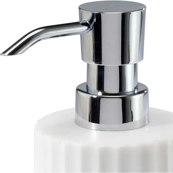 IZOD - Bathroom Set, 2pc Countertop Accessories, Striped Resin Toothbrush Holder &amp; Lotion Pump, Dorm Room Essentials 