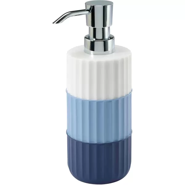 IZOD - Bathroom Set, 2pc Countertop Accessories, Striped Resin Toothbrush Holder &amp; Lotion Pump, Dorm Room Essentials 