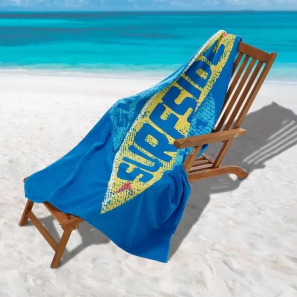 IZOD - Beach Towel, Soft &amp; Absorbent Cotton Sheared Velour, Dorm Room Essentials, Printed Beach Accessories 