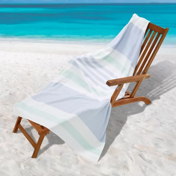 IZOD - Beach Towel, Striped Design, Soft &amp; Absorbent Cotton Sheared Velour, Dorm Room Essentials, Printed Beach Accessories 