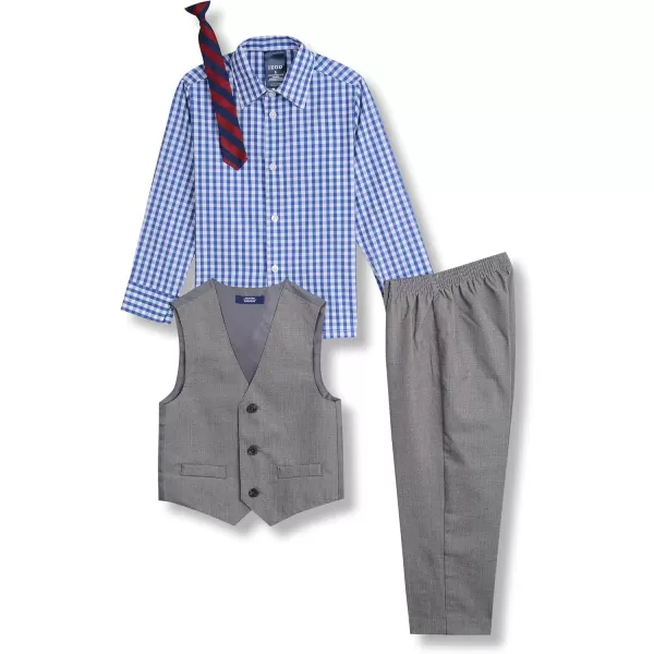 IZOD Boys' 4-Piece Set with Collared Dress Shirt, Tie, Vest, and Pants