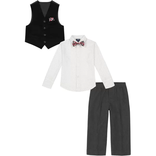 IZOD Boys' 4-Piece Set with Collared Dress Shirt, Tie, Vest, and Pants