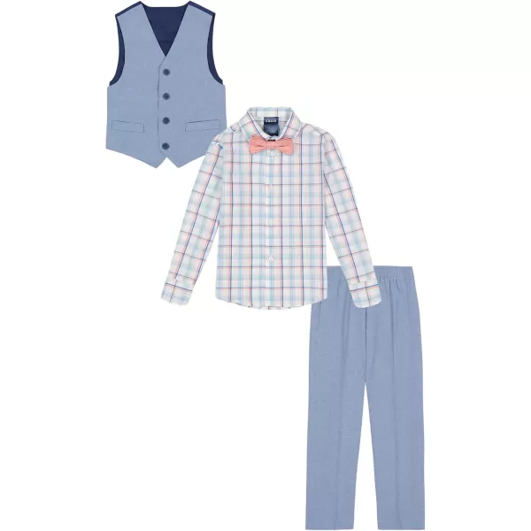 IZOD Boys' 4-Piece Set with Collared Dress Shirt, Tie, Vest, and Pants