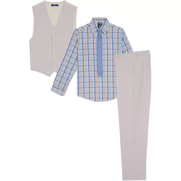 IZOD Boys' 4-Piece Set with Collared Dress Shirt, Tie, Vest, and Pants