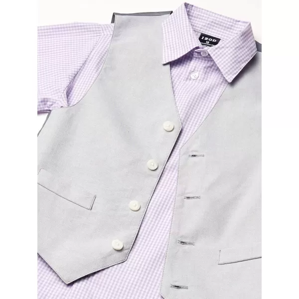 IZOD Boys' 4-Piece Set with Collared Dress Shirt, Tie, Vest, and Pants