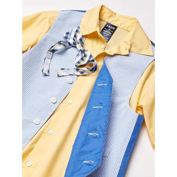 IZOD Boys' 4-Piece Set with Collared Dress Shirt, Tie, Vest, and Pants