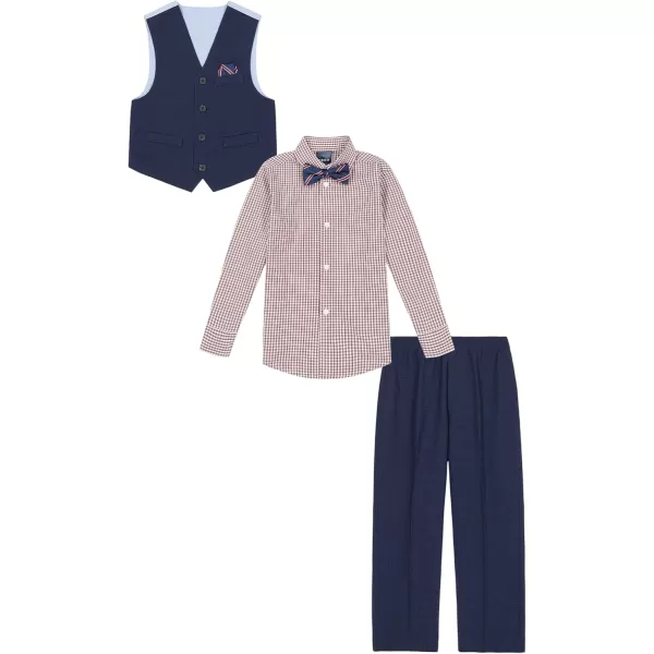 IZOD Boys' 4-Piece Set with Collared Dress Shirt, Tie, Vest, and Pants