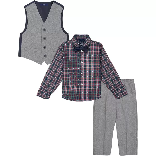 IZOD Boys' 4-Piece Set with Collared Dress Shirt, Tie, Vest, and Pants