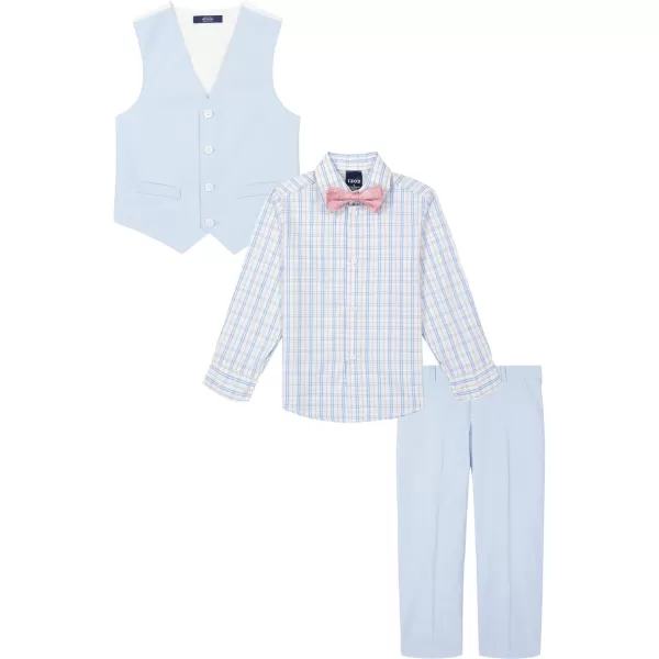 IZOD Boys' 4-Piece Set with Collared Dress Shirt, Tie, Vest, and Pants