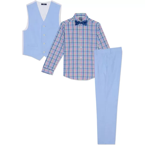 IZOD Boys' 4-Piece Set with Collared Dress Shirt, Tie, Vest, and Pants
