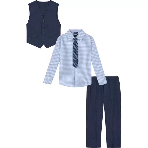 IZOD Boys' 4-Piece Set with Collared Dress Shirt, Tie, Vest, and Pants