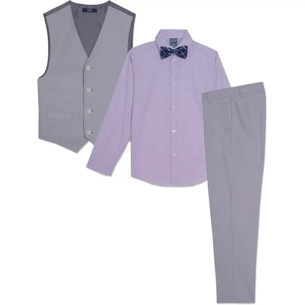 IZOD Boys' 4-Piece Set with Collared Dress Shirt, Tie, Vest, and Pants