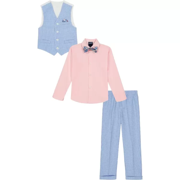 IZOD Boys' 4-Piece Set with Collared Dress Shirt, Tie, Vest, and Pants