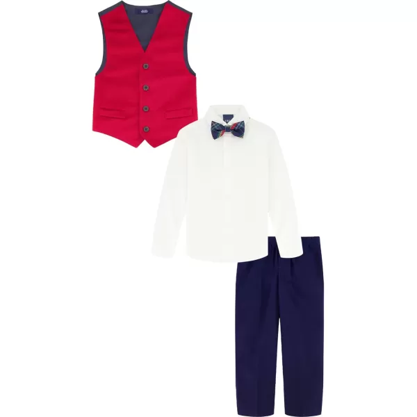 IZOD Boys' 4-Piece Set with Collared Dress Shirt, Tie, Vest, and Pants