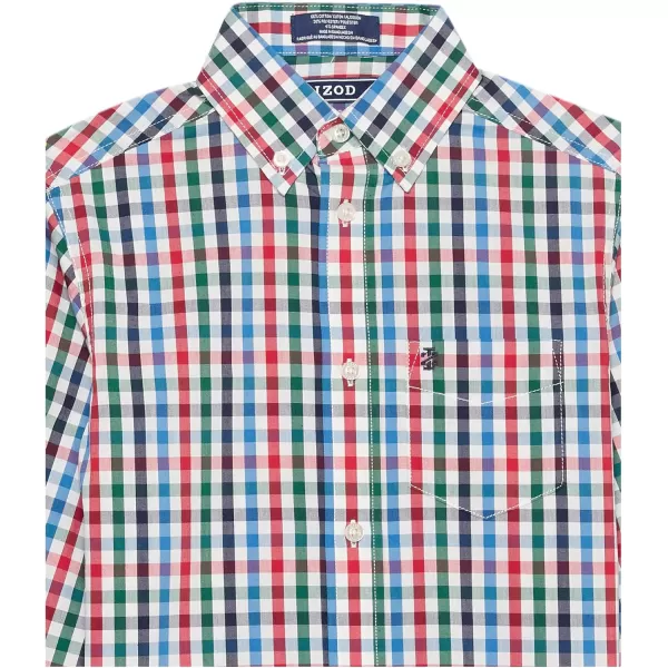 IZOD Boys' Long Sleeve Plaid Button-Down Dress Shirt