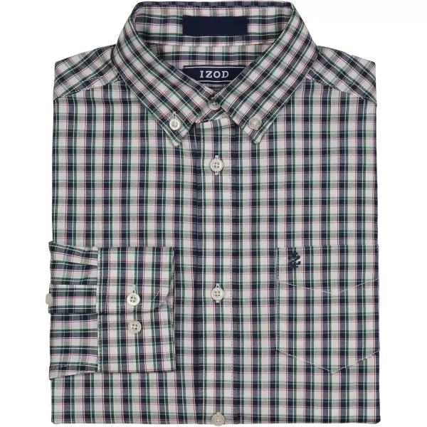 IZOD Boys' Long Sleeve Plaid Button-Down Dress Shirt