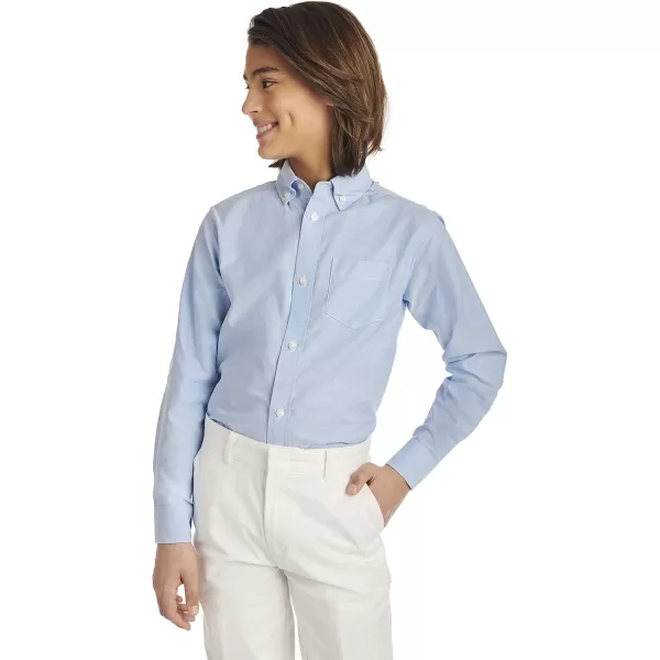 IZOD Boys' Long Sleeve Solid Button-Down Collared Oxford Shirt with Chest Pocket
