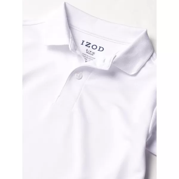 IZOD Boys' School Uniform Short Sleeve Polo Shirt, Button Closure, Moisture Wicking Performance Material