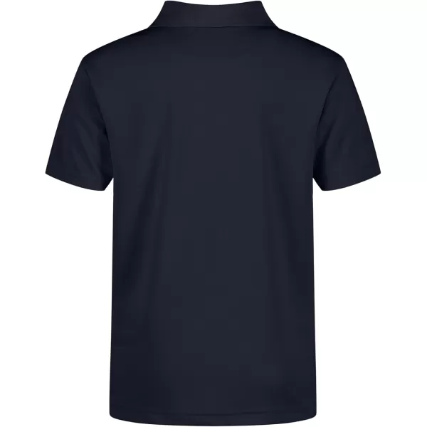 IZOD Boys' School Uniform Short Sleeve Polo Shirt, Button Closure, Moisture Wicking Performance Material