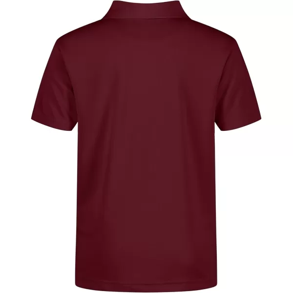 IZOD Boys' School Uniform Short Sleeve Polo Shirt, Button Closure, Moisture Wicking Performance Material
