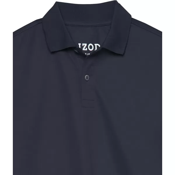IZOD Boys' School Uniform Short Sleeve Polo Shirt, Button Closure, Moisture Wicking Performance Material