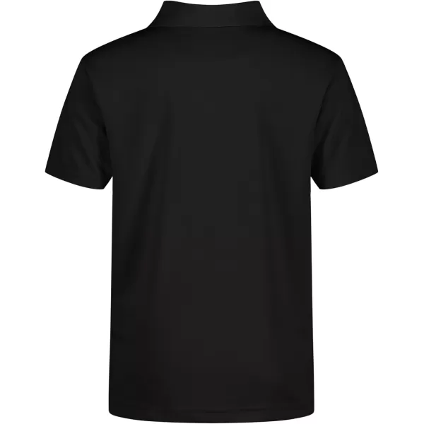 IZOD Boys' School Uniform Short Sleeve Polo Shirt, Button Closure, Moisture Wicking Performance Material